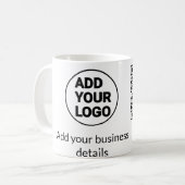 Mug Code QR minimal simple ajouter logo scanner nom du (Devant gauche)