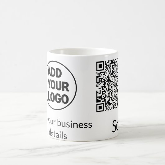 Mug Code QR minimal simple ajouter logo scanner nom du (Centre)
