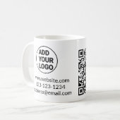 Mug Code QR minimal simple ajouter logo scanner nom du (Devant gauche)