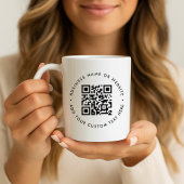 Mug Code QR | Minimaliste Nettoyer Simple Entreprise B