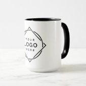 Mug Code QR noir élégant et épuré (Devant droit)