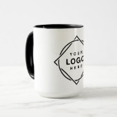 Mug Code QR noir élégant et épuré (Devant gauche)