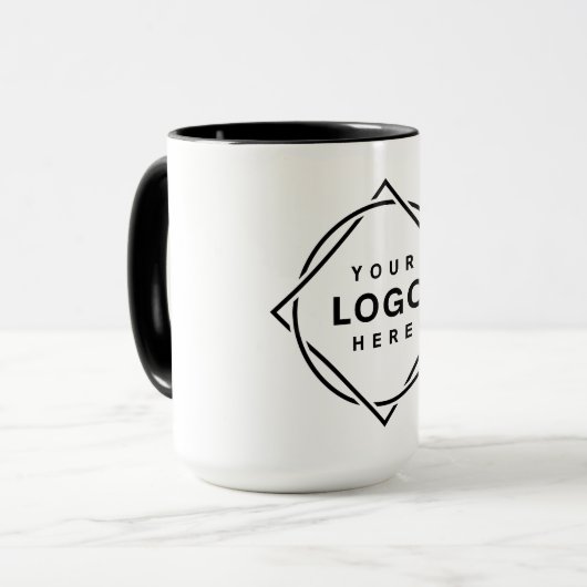 Mug Code QR noir élégant et épuré (Devant gauche)