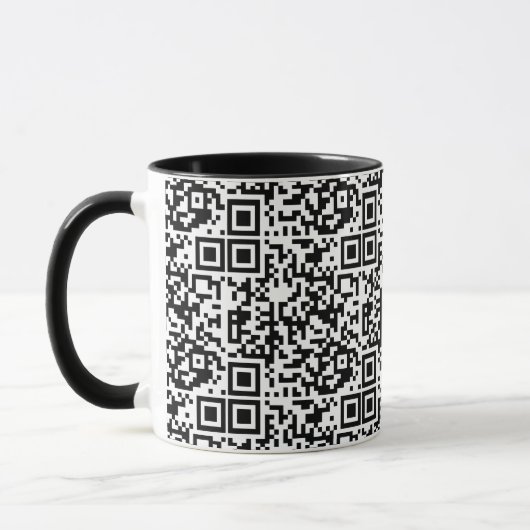 Mug Code QR personnalisable Geek Abstrait noir et blan (Gauche)