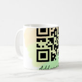 Mug code QR personnalisé simple ajoutez votre nom text (Devant gauche)