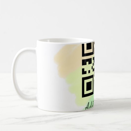 Mug code QR personnalisé simple ajoutez votre nom text (Gauche)