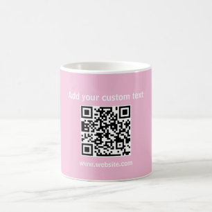 Mug Code Qr personnalisé thé minimaliste rose