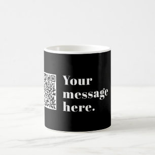 Mug Code QR téléchargé et texte rétro modifiable