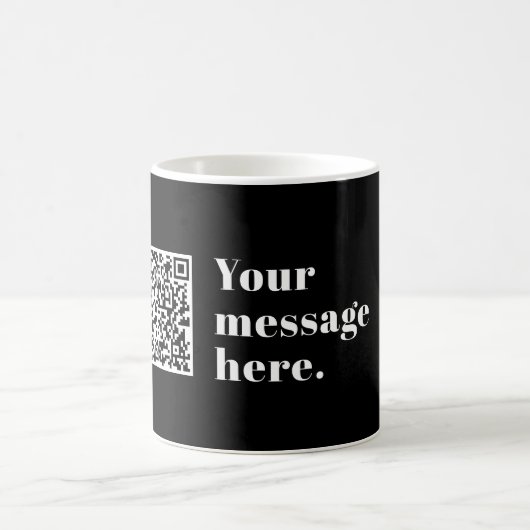 Mug Code QR téléchargé et texte rétro modifiable (Centre)
