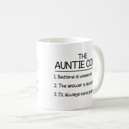 Mug Code Tante, Cadeau Pour Tante (Devant droit)