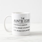 Mug Code Tante, Cadeau Pour Tante (Gauche)