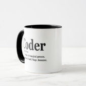 Mug Coder Définition Funny mignon Ordinateur Cadeau Ne (Devant gauche)