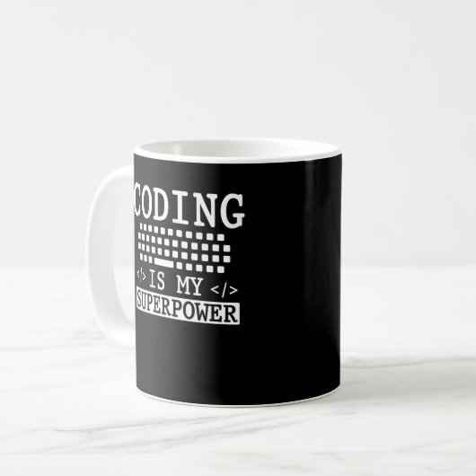 Mug Coder informatique programmeur amusant (Devant gauche)