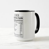 Mug Coder la valeur nutritive (Devant droit)