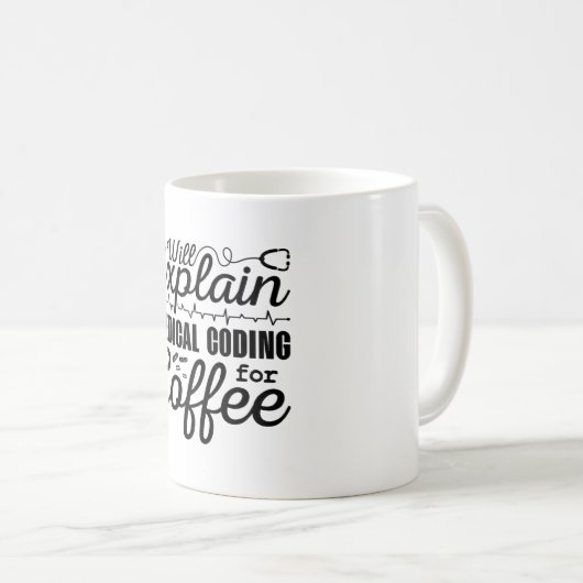 Mug Coder Médicale Codage Médicale Codage café CID (Devant droit)