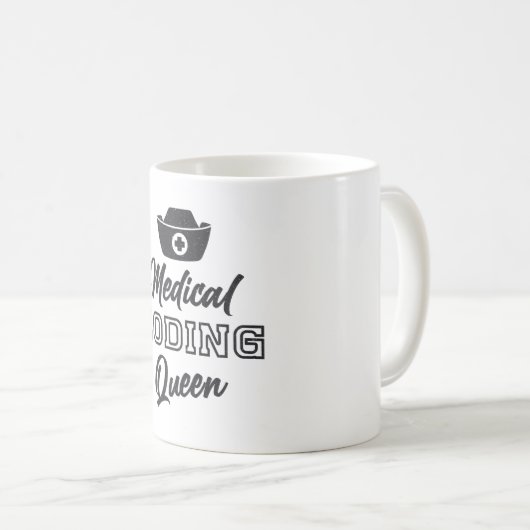 Mug Coder Médicale Queen Coding ICD Programmer Cadeau (Devant droit)