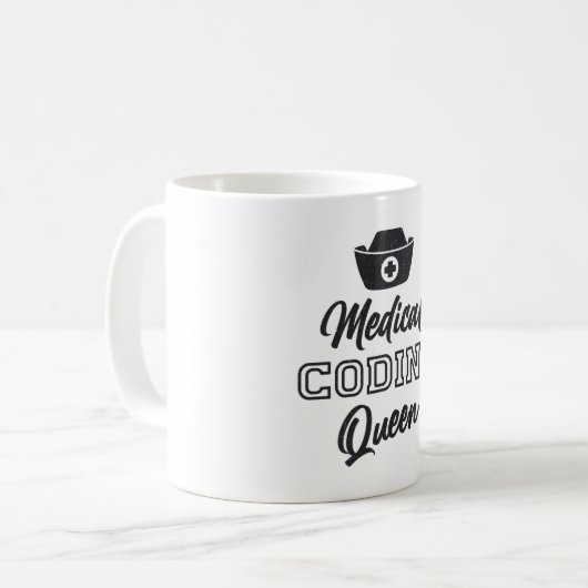 Mug Coder Médicale Queen Coding ICD Programmer Cadeau (Devant gauche)