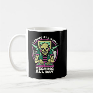 Mug Coder Tous Les Essais De Nuit Toute La Journée