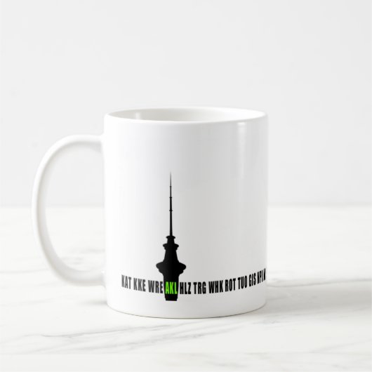 Mug Codes de ville d'aéroport - Auckland (Gauche)