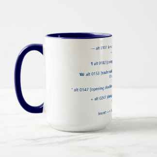 Mug Codes et plus de symbole de tiret cadratin
