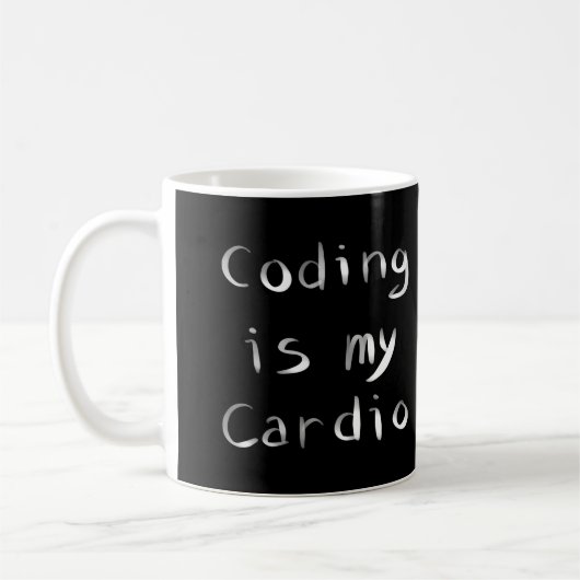 Mug Coding est mon Coder programmeur Cardio Funny (Gauche)