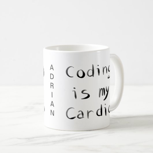 Mug Coding est mon Coder programmeur Cardio Funny (Devant droit)