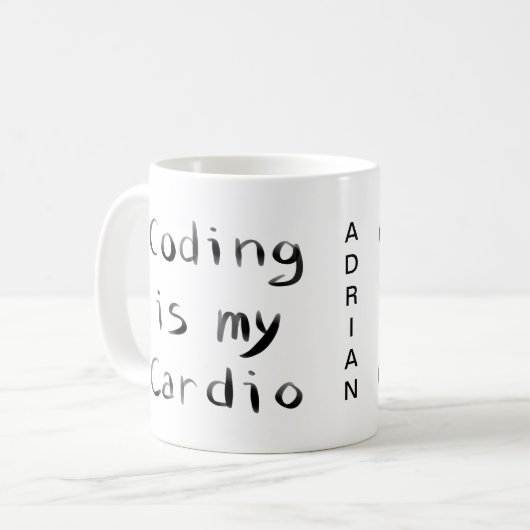 Mug Coding est mon Coder programmeur Cardio Funny (Devant gauche)