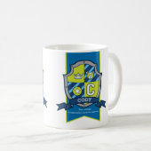 Mug Cody knight shield vert bleu nom de l'ours (Devant droit)