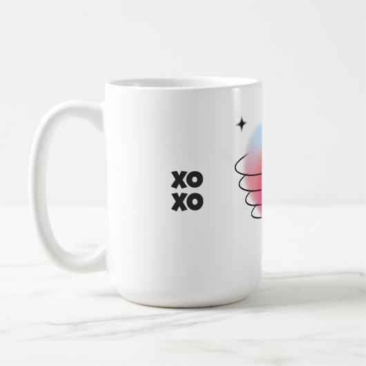 Mug Coeur 3d Hitech, coeur de la planète spatiale et é (Gauche)