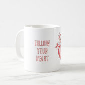 Mug Cœur à arc blanc rouge (Devant gauche)