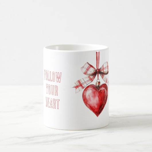 Mug Cœur à arc blanc rouge (Centre)
