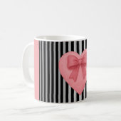 Mug coeur à noeud et rayures (Devant gauche)