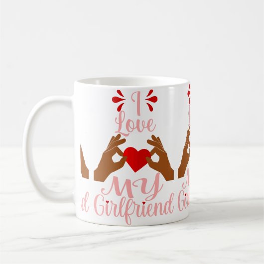 Mug coeur africain amour ma petite amie romance valent (Gauche)