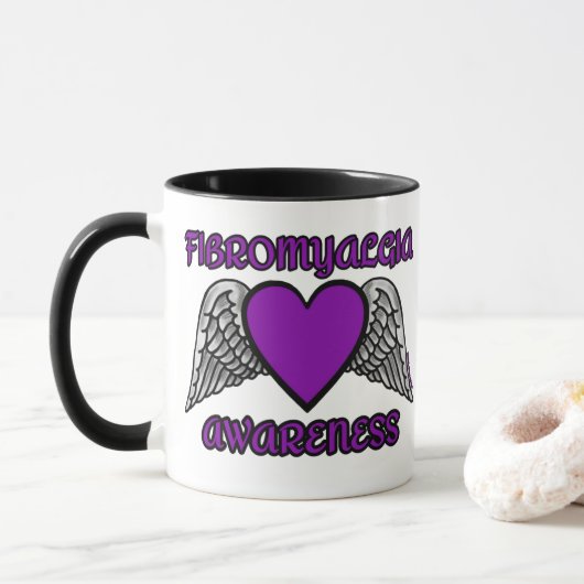 Mug Coeur/ailes...Mug Fibro (Avec donut)