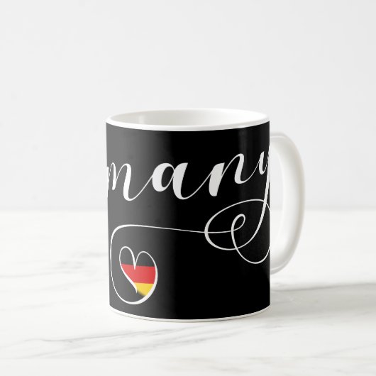 Mug Coeur Allemagne, drapeau allemand (Devant droit)