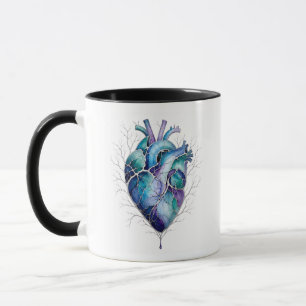 Mug Cœur anatomique bleu et violet