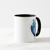Mug Cœur anatomique bleu et violet (Devant droit)