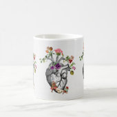 Mug Coeur anatomique et fleurs Prin cardiaque anatomiq (Centre)