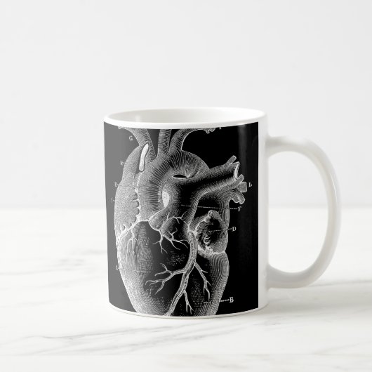 Mug Coeur anatomique noir (Droite)