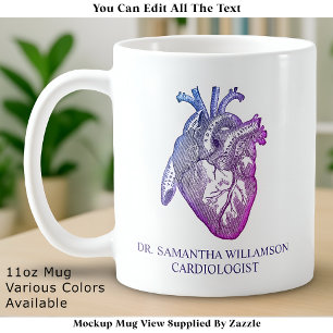 Mug Cœur anatomique vintage personnalisé, Multi