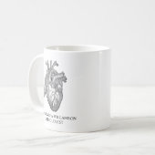Mug Cœur Anatomique Vintage Personnalisé, Noir (Devant gauche)
