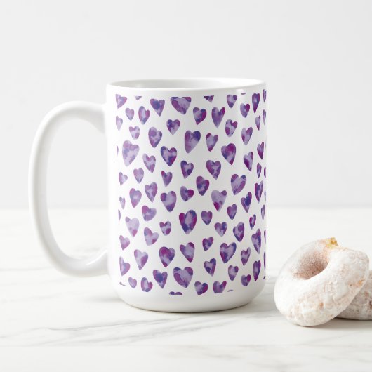 Mug Coeur aquarelle (Avec donut)