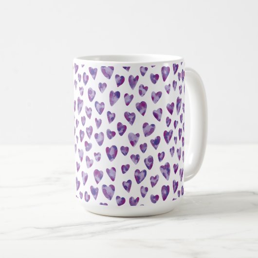 Mug Coeur aquarelle (Devant droit)