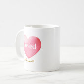 Mug Cœur Aquarelle Aimé (Devant gauche)
