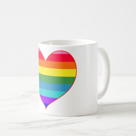 Mug Coeur arc-en-ciel (Devant droit)