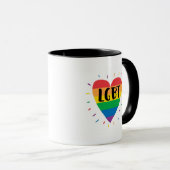 Mug Coeur arc-en-ciel LGBT (Devant droit)