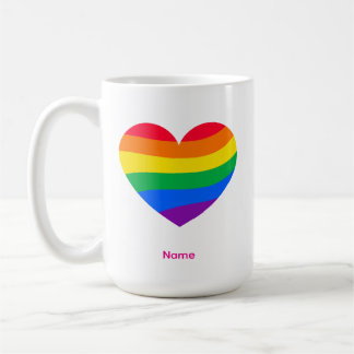 Mug Cœur Arc-en-Ciel Rétro - Art Abstrait Coloré Migno