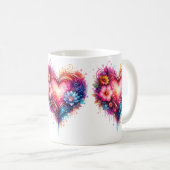 Mug cœur artistique coloré (Devant droit)