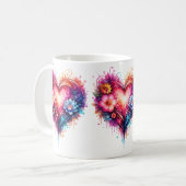 Mug cœur artistique coloré (Devant gauche)