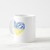 Mug Coeur aux couleurs du drapeau ukrainien. Ukraine (Devant gauche)